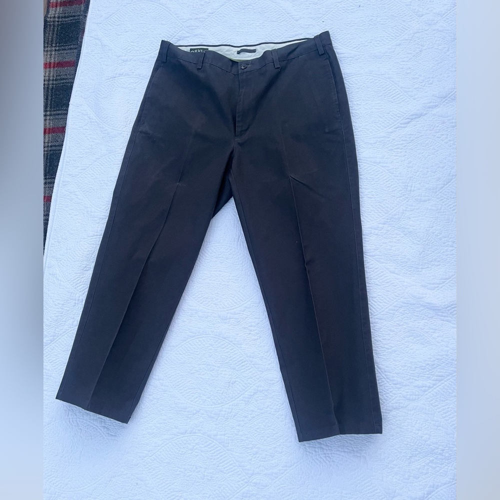 Orvis Ultimate Khakis Mens 38x28 Dark Gray Cotton Pants Trousers Slacks Slate